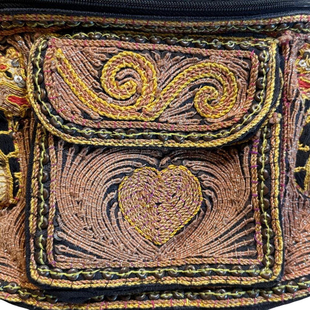 Singha Lion Thai Folklore Beaded Fanny Pack BOHO Handmade - Made in Thailand - Picture 5 of 9